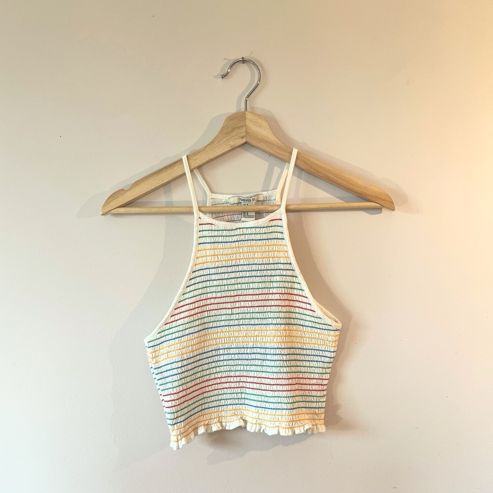 Rainbow Stripe Ribbed Tank